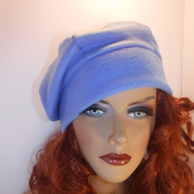  Chemo Hat Light Blue Antipill Warm Fleece Beret Cap  "Something4you" Alopecia  eb-72572512